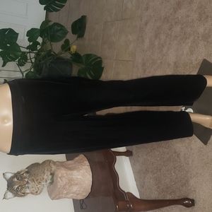 M buttery smooth black velvet stretchy straight leg pant slide on luxury